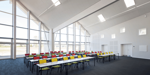 hotel conference space with skylights