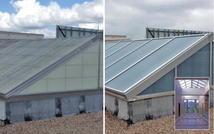 Before and After Skylight Replacement 