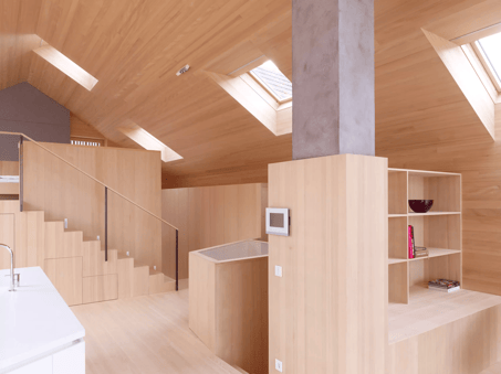 Skylights plus all sustainable interior wood 
