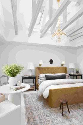 Skylights over the bed is a great natural ways to improve sleep