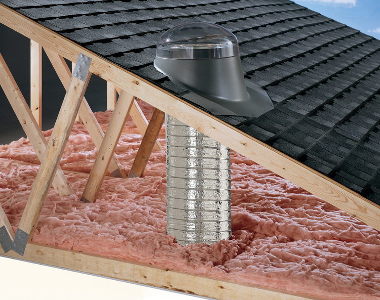 A Sun Tunnel skylight showing how it can harvest sunlight and make a home a green building