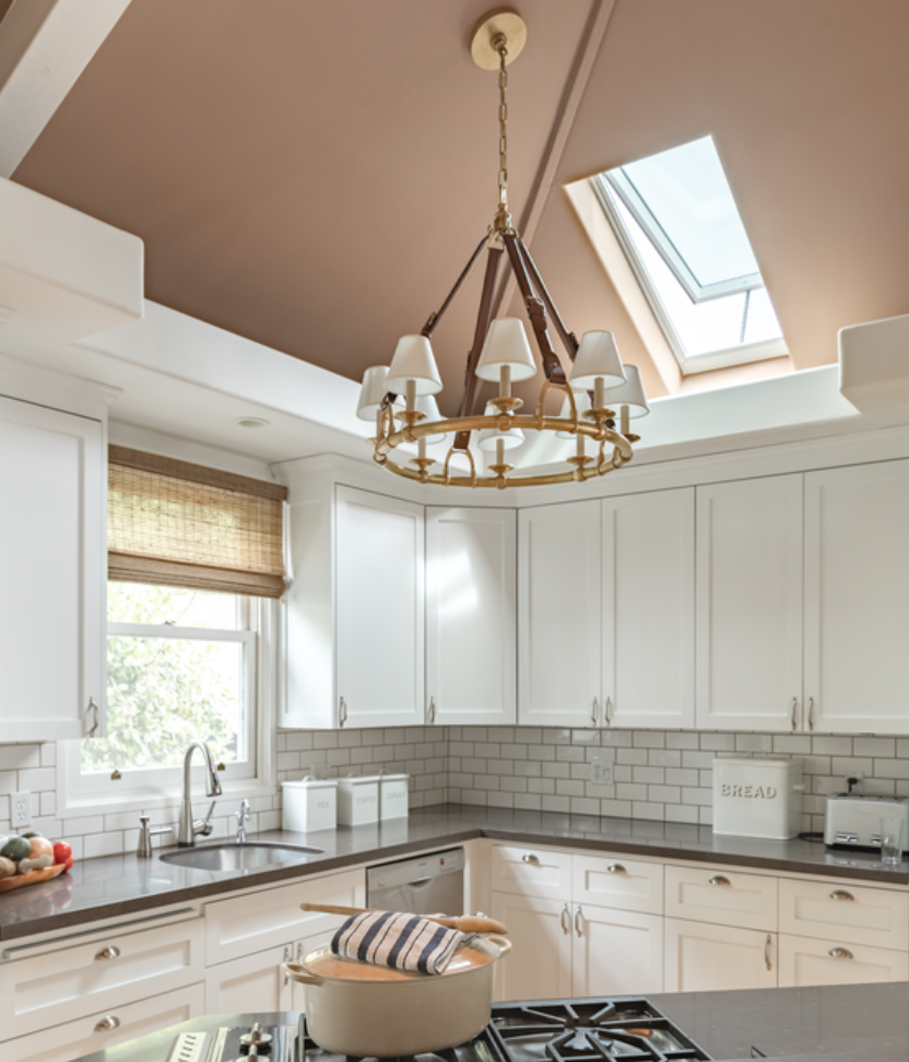 interior design using skylights as an accent in a kitchen