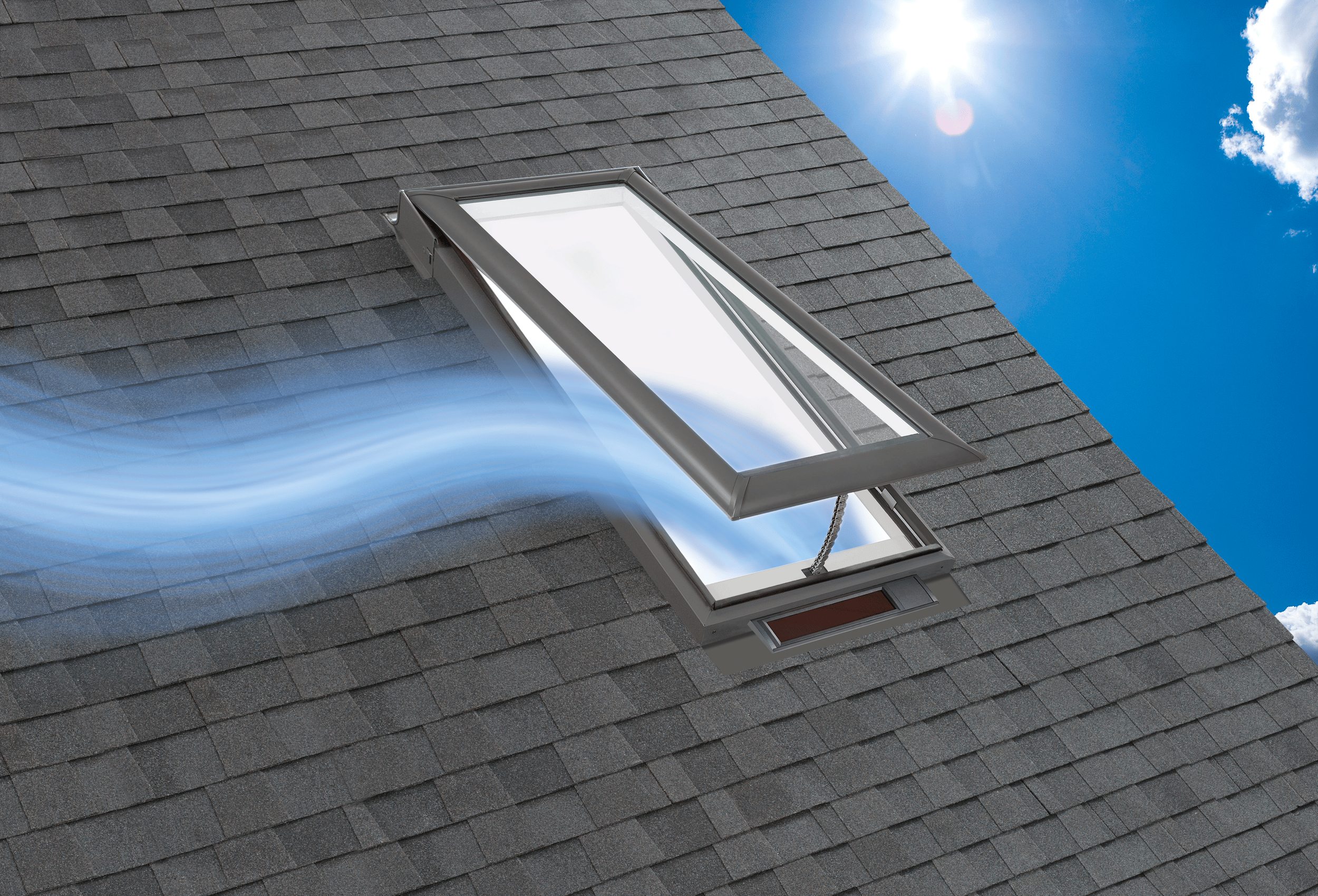 venting skylight showing how air can flow in and out