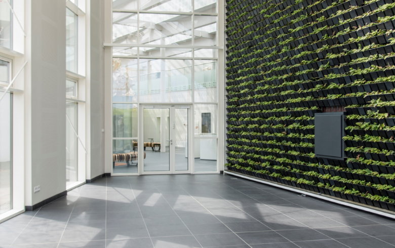 Green House Solution Atrium with Skylights and Green Wall