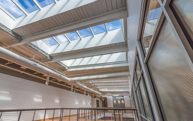 Skylights in Renovated Historic Building Atrium