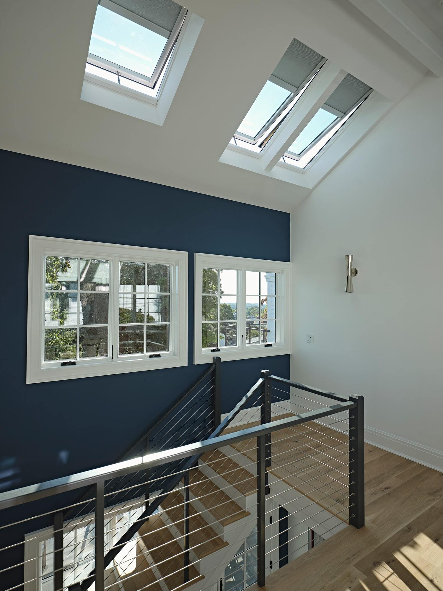 home renovation ideas featuring skylights and hardwood floors